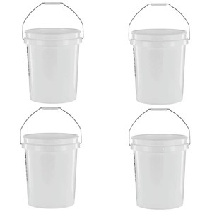 Gallon Round Utility Bucket, Comfort Handle, Plastic, White - 1 of 4