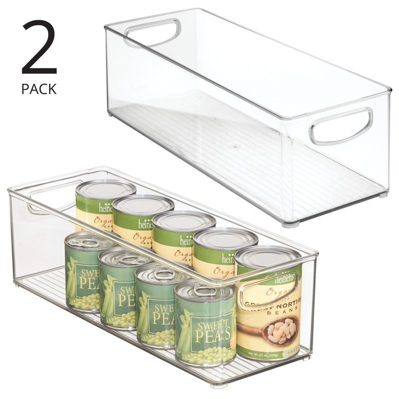 mDesign Plastic Stackable Kitchen Organizer Storage Bin with Handles, 2 of 10