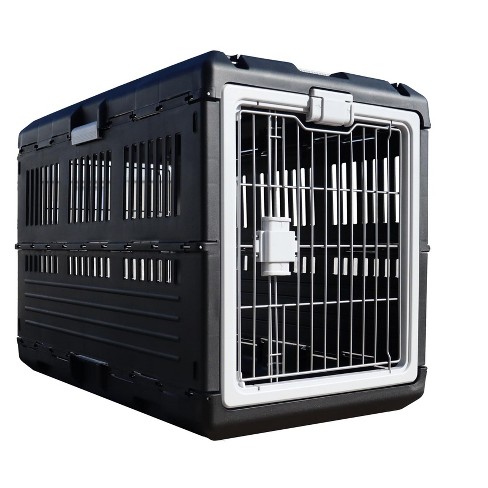 Mirapet Usa Pet Carrier Crate 35 Premium Collapsible Design For Medium Cats And Dogs 360 degree Ventilation Hard Plastic Wall Protection Target