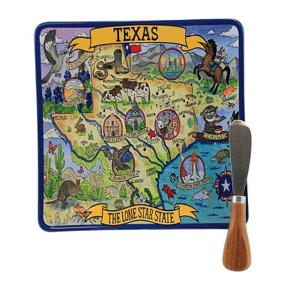 Tabletop 8.0" Texas Souvenir Cheese Plate Spreader Lone Star State Certified International  -  Serving Platters