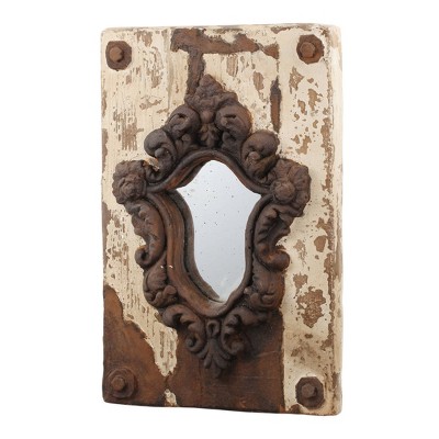 Acantha Wall Mirror Weathered White/Rust - A&B Home