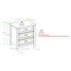 Vynxaria Transitional Farmhouse 3-Drawer Nightstand - Grey Wash, Telescoping Metal Glides, Framed Faces, Powder-Coated Steel Cup Handles, MDF/Laminate - 4 of 4