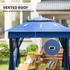 Aghana Digitals 11'x11' Blue Portable Pop Up Gazebo with Mesh Netting, Vented Two-Tier Roof & Carry - 4 of 4