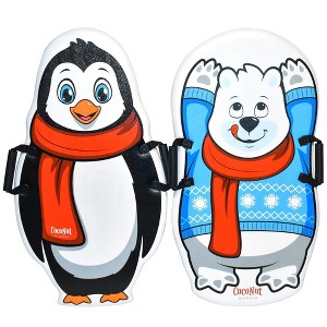 CocoNut Outdoor: Single-Rider Foam Sleds - 2 Pack, Penguin & Polar Bear - 35x19" - 1 of 4
