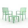 3 Pieces Outdoor Bistro Set, Furniture with 2 Chairs & 1 Coffee Table, Decorative Backrest Patio Furniture Set for Garden, Yard and Bistro - 4 of 4