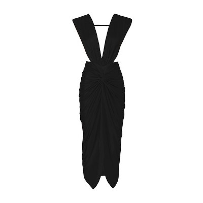Goddess Ruched Twist Dress - LEZAT