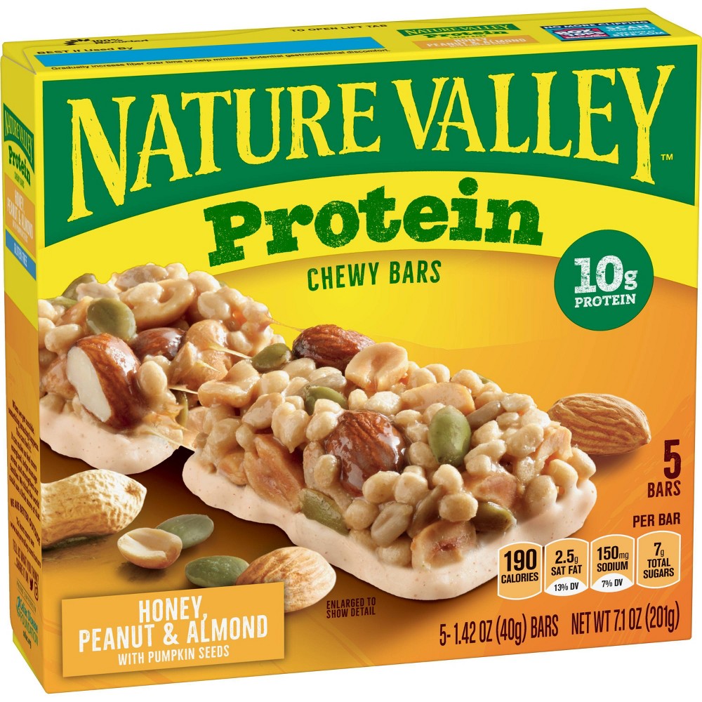 UPC 016000471962 product image for Nature Valley Honey, Peanut & Almond Protein Nut Bars 5ct / 1.42oz | upcitemdb.com