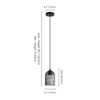 Rennnsan Norrise 8" H 1 - Light Dome Textured Smoke Glass Modern Dimmable Pendant in Black - 3 of 4