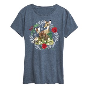 Women's - Disney - Christmas - Family In The Forest Short Sleeve Graphic T-Shirt - 1 of 4