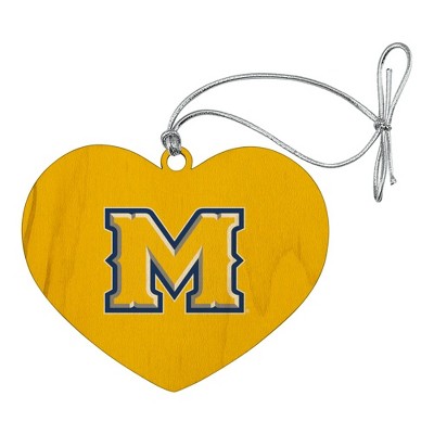 McNeese State University Secondary Logo Heart Love Wood Christmas Tree Holiday Ornament