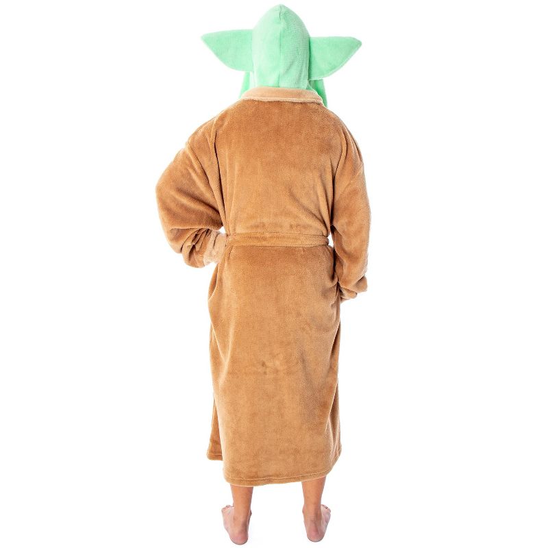 Star Wars Baby Yoda The Child Adult Costume Plush Robe Beige, 4 of 6