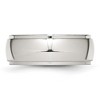 Black Bow Jewelry 8mm Stainless Steel Polished Domed Ridged Edge Comfort Fit Band - 3 of 4