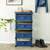Juvale 4-Tier Tall Closet Dresser with Drawers - Clothes Organizer and Small Fabric Storage for Bedroom (Navy Blue) - 4 of 4