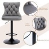 QingMoon Swivel Bar Stools Set of 2, Adjustable Barstools, Velvet Tufted Counter Height Chairs with Nailhead Trim for Kitchen Island, Home Pub - 3 of 4