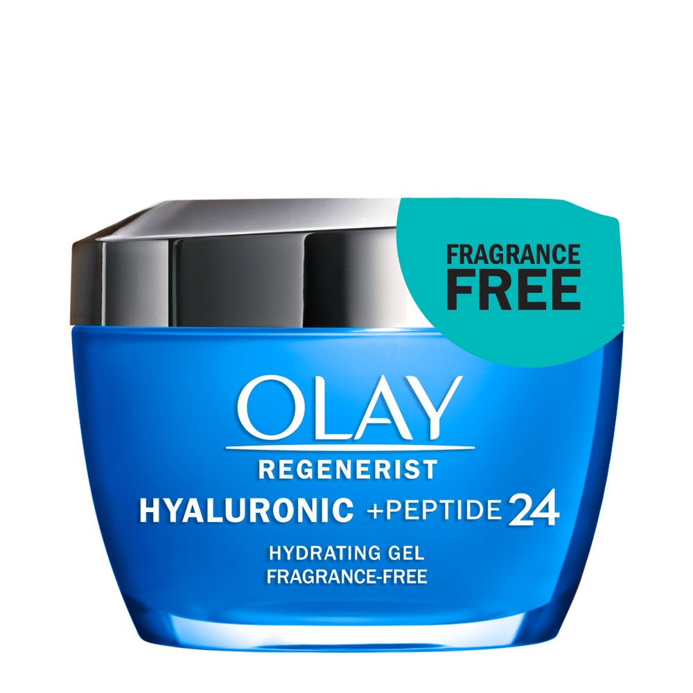 Photos - Cream / Lotion Olay Regenerist Hyaluronic + Peptide 24 Face Moisturizer Gel Fragrance-Fre 