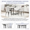 5-Piece Extendable Dining Set,Round Dining Table with Faux Marble Top and Metal Legs,4 Upholstered Foldable Dining Chairs for Small Space-Tanpinhause - 4 of 4