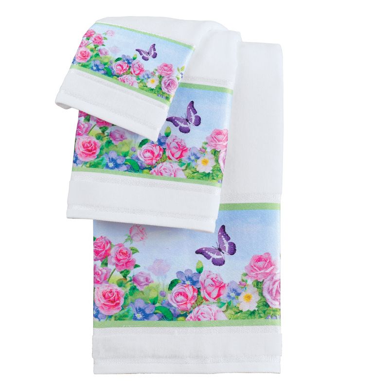 Collections Etc Elegant Colorful Butterfly Garden 3-Piece Towel Set, 1 of 3