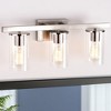 C Cattleya 3-Light Vanity Wall Sconce,Bathroom Vanity Lights Brushed Nickel Finish with Clear Glass Shade - 2 of 4