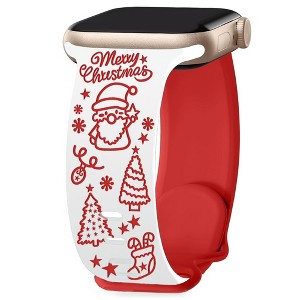 HTUTWOO Christmas Apple Watch Band, Soft Silicone Sport Strap 38/40/41/42/44/45/49mm for iWatch Series 10 9 8 7 6 5 4 3 2 SE Ultra - 1 of 4