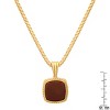 Steeltime 24" 14k gold plated sterling silver and tiger eye square pendant - 3 of 3