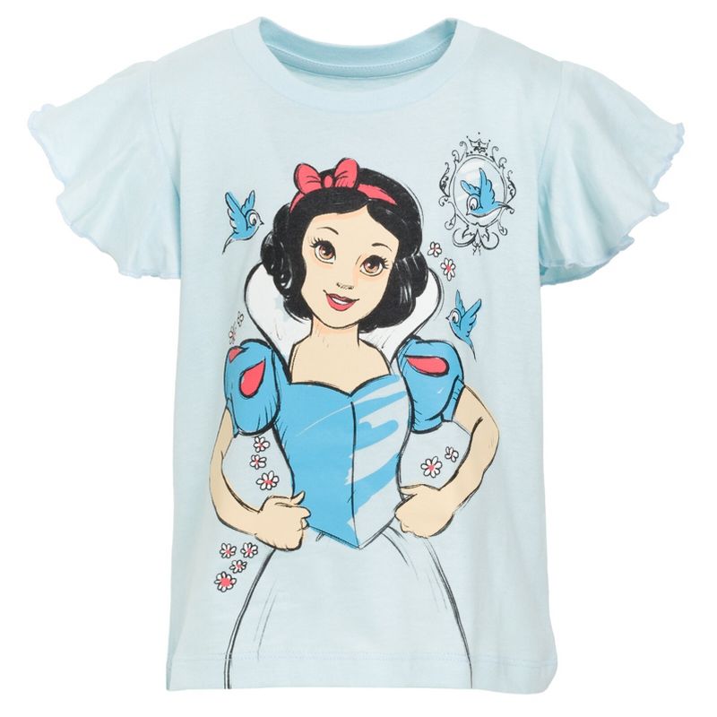 Disney Princess Ariel Snow White Rapunzel Girls 3 Pack T-Shirts Little Kid to Big Kid, 3 of 8