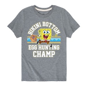 Boys' - SpongeBob Squarepants - Bikini Bottom Egg Hunting Champ Short Sleeve Graphic T-Shirt - 1 of 4