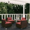 vidaXL Garden Lounge Set Brown PE rattan, powder-coated steel, fabric - 2 of 4