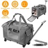 iMountek "Airline Approved Rolling Pet Carrier for Cats & Dogs with Wheels, Telescopic Handle & Shoulder Strap" Gray - 2 of 4