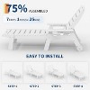 Lounge Chair for Outside, Outdoor HDPE Chaise Loungers with Cup Holder, Resin Pool Lounge Chair with Rolling Wheels - 4 of 4