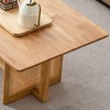 NicBex Rectangular Rattan Style Wooden Coffee Table,Rustic Small Round Coffee Table,Low Center Table for Living Room,Office - 3 of 4