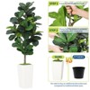5FT Fiddle Leaf Fig Artificial Tree with White Planter Pot,Faux Floor Plant, Indoor and Outdoor Fake Plants for Home Office Decor - 3 of 4
