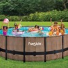 Funsicle 16' x 48" Oasis Designer Outdoor Round Frame Above Ground Swimming Pool Set with SkimmerPlus Filter Pump, Ladder, & Pool Cover, Natural Teak - 2 of 4