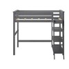 Max & Lily Solid Wood High Loft Bed,Twin Bed Frame For Kids With Bookcase and Ladder - 3 of 4