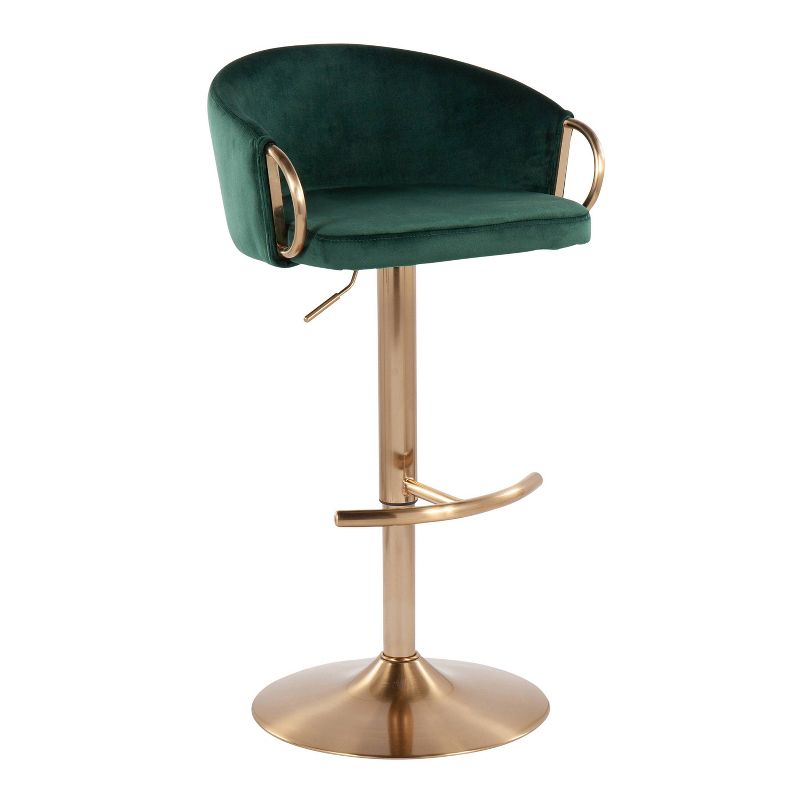 Set of 2 Claire Adjustable Barstools Gold/Green - LumiSource, 3 of 11