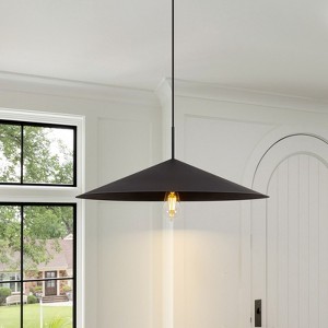 LLHZSY Farmhouse Single Rustic Pendant Ceiling Light Fixture, Black-W25 3/5" - 1 of 4