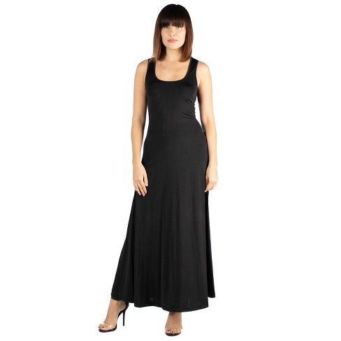 24seven Comfort Apparel Womens Cap Sleeve V Neck Maxi Dress-black-1x :  Target