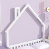 CAVINAS House-Shaped Headboard Floor Bed with Fence for Children, Twin Size Bed Frame, Wood Platform Bed with  Latched Door - 3 of 4