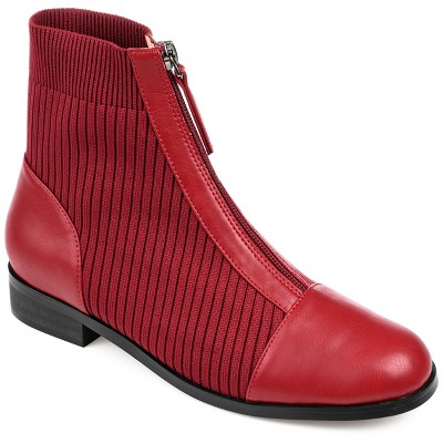 Journee Collection Womens Bexlie Front Zip Stacked Heel Booties
