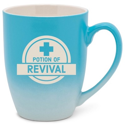 100 North Magic Potion 10 Ounce Blue and White Two Toned Ombre, Comfortably Fits Your Hands, Ceramic Tea Coffee Cup Mug, Potion of Revival