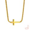 Gold Titanium Steel Cross Classic Unisex Necklace - 3 of 4