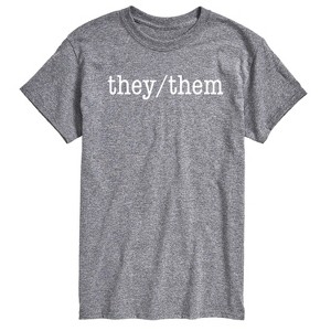 Men's - Instant Message - They Them Pronouns Short Sleeve Graphic T-Shirt - 1 of 4