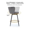 NicBex Counter Height Bar Stools Set of 2, 360°Swivel Upholstered Barstools with Metal Legs and Goldy Footrest for Kitchen Island, Cafe - 2 of 4