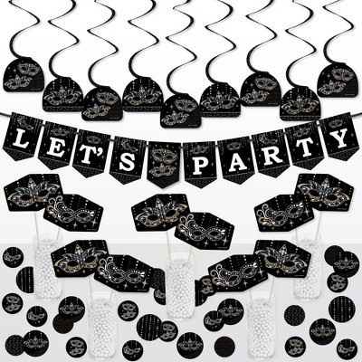 Big Dot of Happiness Masquerade - Mask Party Supplies Decoration Kit - Decor Galore Party Pack - 51 Pieces