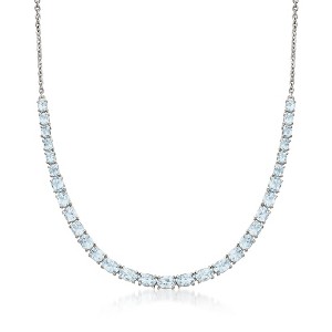 Ross-Simons 8.80 ct. t.w. Aquamarine Graduated Collar Necklace in Sterling Silver - 1 of 4