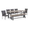 Christopher Knight Home Zara Outdoor Acacia Wood 7 Piece Dining Set with Stackable Wicker Chairs - 2 of 4