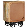 vidaXL Bedside Cabinet with Wheels 15.7"x11.8"x22.4" Solid Reclaimed Wood - 3 of 4