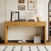 Vintage Wooden Entryway Console Table with Storage,Curved Table With 2 Drawers,Farmhouse Console Table For Hallway Living Room-Cuddlewood - 3 of 4