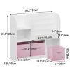 Kids Bookshelf,Book Rack with 3 Collapsible Fabric Storage Bins,Book Display Rack and Toy Storage Organizer for Bedroom Nursery-Baofuwish - 4 of 4