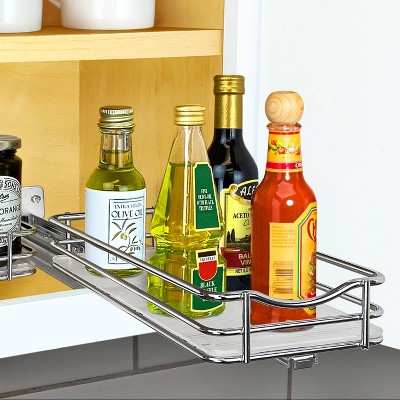 Lynk Professional Slide Out Spice Rack Upper Cabinet Organizer- 4" Wide: Chrome-Plated Kitchen Storage, Pull Out System — фото 3