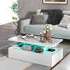 Tangkula LED Coffee Table Modern High Gloss Coffee Table w/ 20-Color LED Lights Adjustable Speed Brightness & Remote Control White/Black - 2 of 4